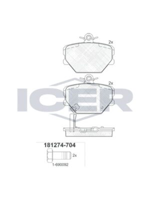 Placute Колодки Smart Roadster 0.7 03- Front ICER