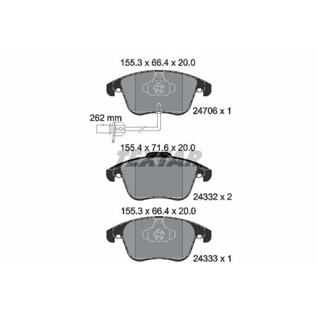 Placute Колодки Audi A4 07- Front 19.5mm Пере TEXTAR