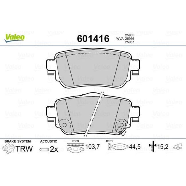 Placute Колодки .Renault Kadjar, Nissan Qashq VALEO