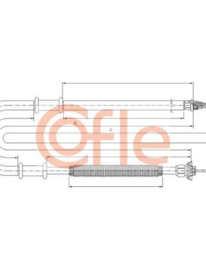 Cablu frana Трос ручника Fiat Doblo 01- Rear Left L=174