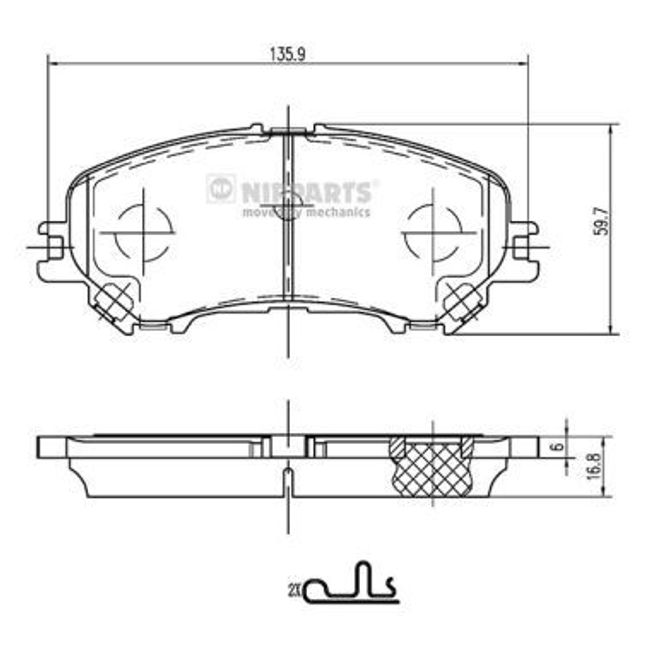 Placute Колодки .Renault Kadjar, Nissan Qashq NIPPARTS