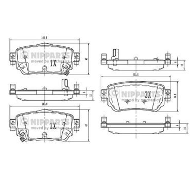 Placute Колодки .Renault Kadjar, Nissan Qashq NIPPARTS