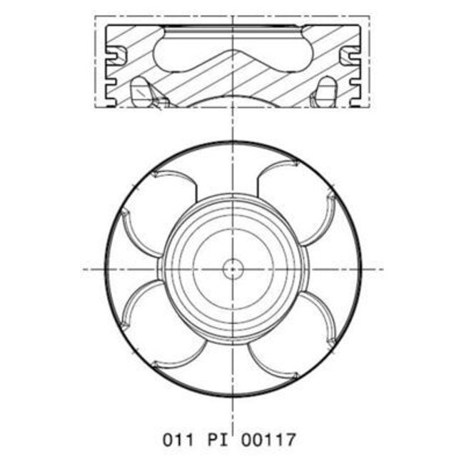 Поршень 69.6x1.5/1.5/2 Opel/Fiat 1.3CDTi 09-; std [d фо