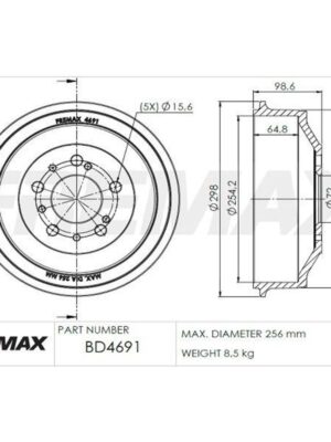 Tambur frana Тормозной барабан Fiat Ducato 1.9-2.5D 94-