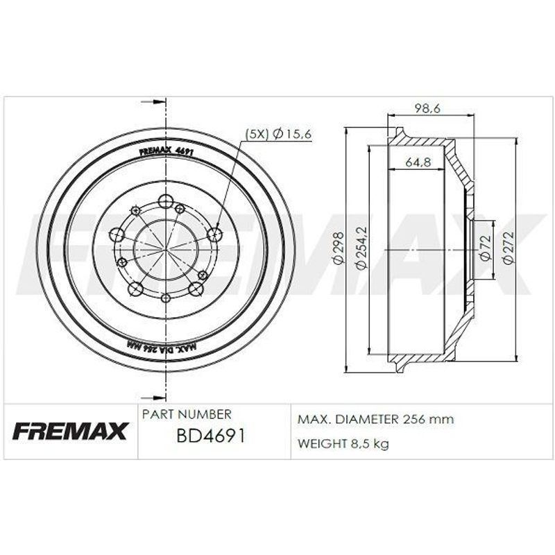 Tambur frana Тормозной барабан Fiat Ducato 1.9-2.5D 94-