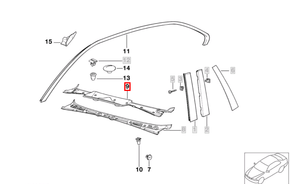 Grila Stergatoare Jabo BMW E36 Coupe Cabrio OE 51711977677 ORIGINAL