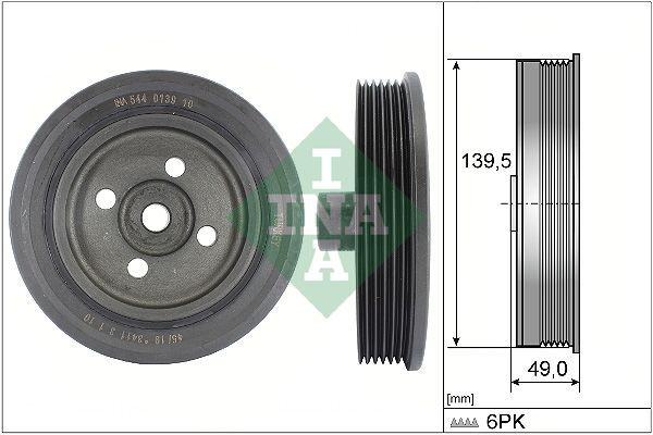 Fulie arbore cotit / шкив коленвала FORD C-MAX, FIESTA, FIESTA IV, FOCUS C-MAX, FOCUS I, FOCUS II, TOURNEO CONNECT, TRANSIT CONNECT 1.8D 08.98-12.13