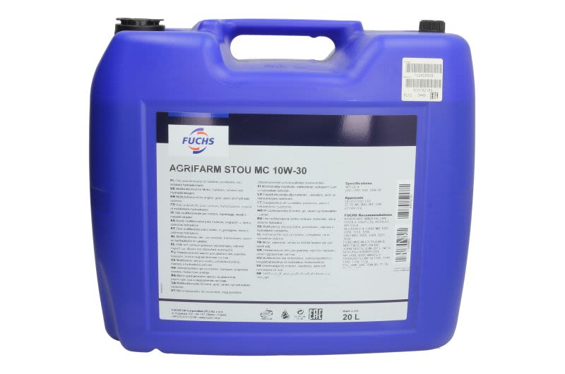Ulei cutie transmisie / Трансмиссионное масло FUCHS (EN) Multipurpose oil AGRIFARM (20L) 10W30/75W80 ((EN) STOU) ;API CG-4; GL-4; ACEA E3; AFNOR NF E 48-603 HV; ALLISON C4; CASE MS 1207; CASE MS 1209; CASE MS 1210; CASE MS 1230; CNH MAT 3505; CNH MAT 3