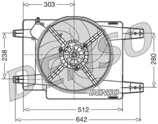 Ventilator racire motor / Вентилятор радиатора (с корпусом) ALFA ROMEO 156, 166; LANCIA KAPPA 1.6-3.0 07.96-06.07